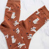 Cat Meow Casual Socks: Rust - Daily Magic