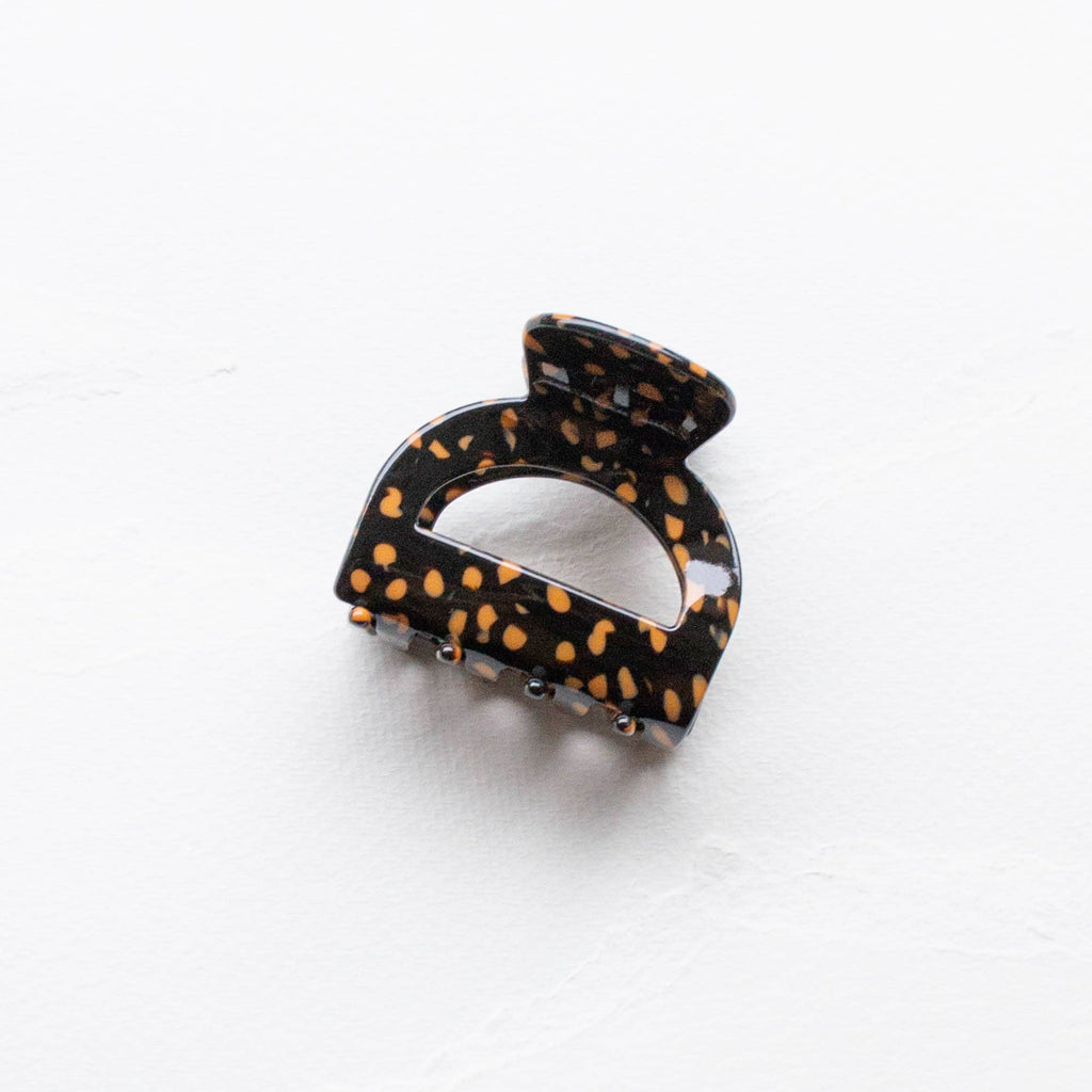 Eco Pouch Hair Claw Clip: Black Terrazzo - Daily Magic