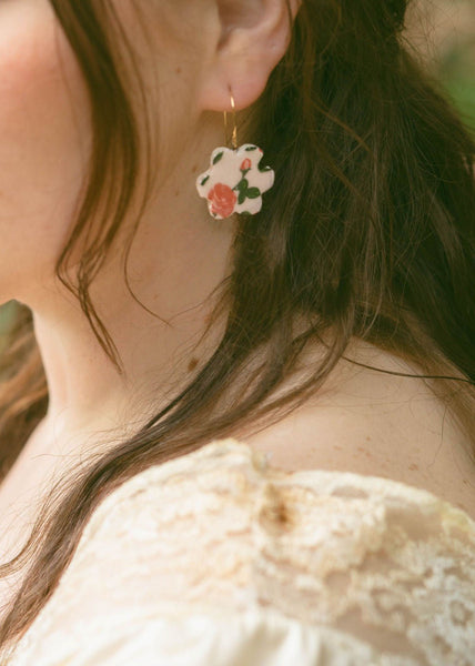 New Romantics Rose Garden Porcelain Earrings - Daily Magic