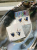 Toile Flower Garden Porcelain Heart Earrings - Daily Magic